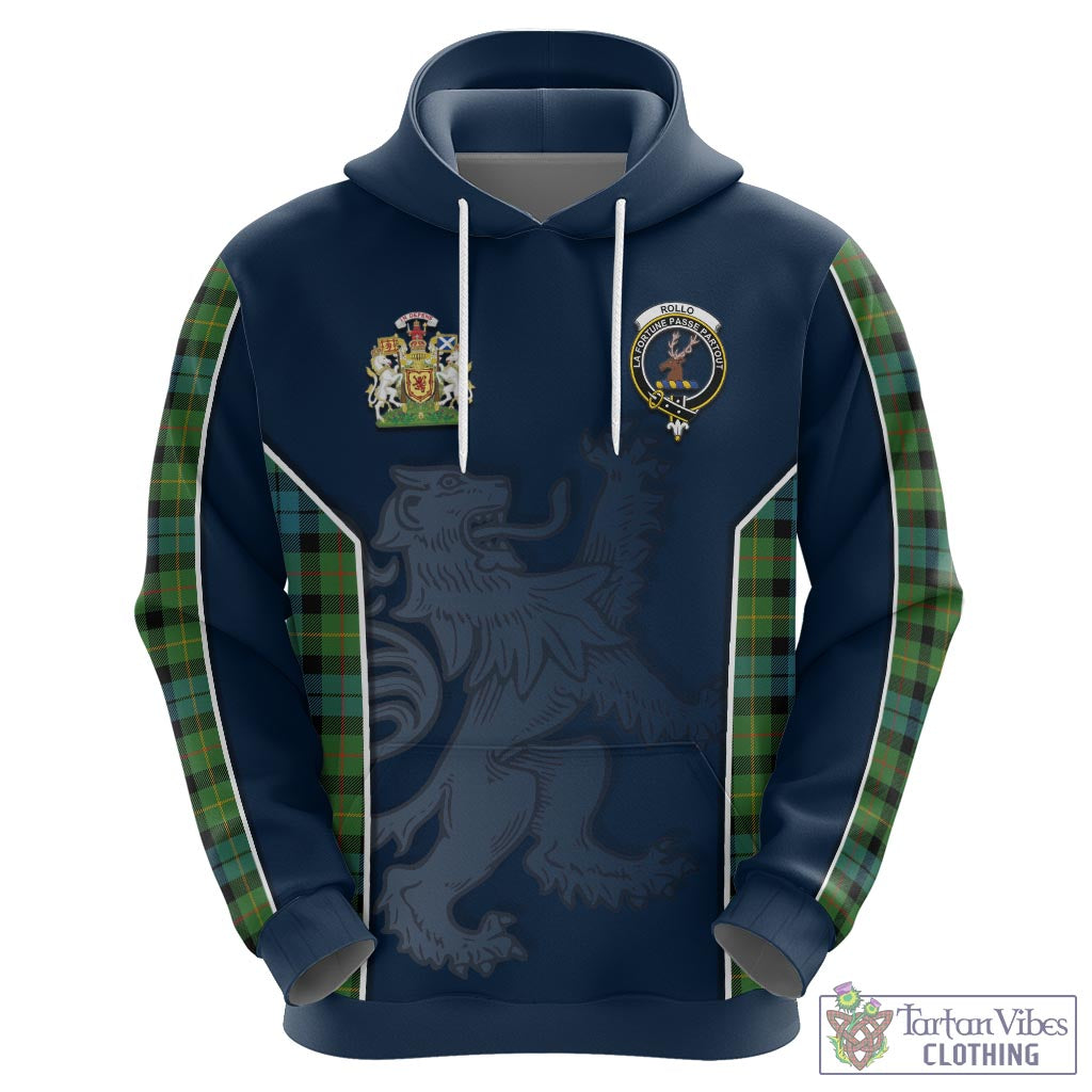 Tartan Vibes Clothing Rollo Ancient Tartan Hoodie with Family Crest and Lion Rampant Vibes Sport Style