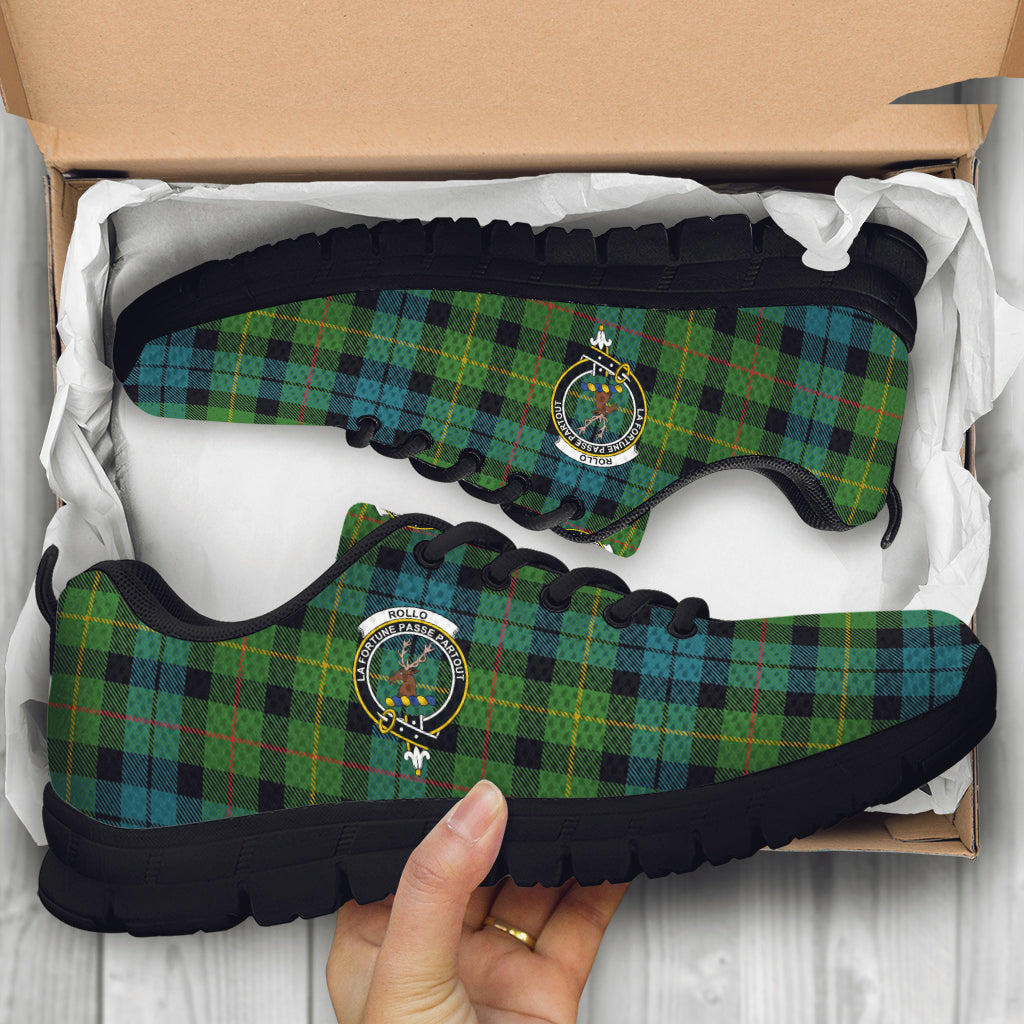 Rollo Ancient Tartan Sneakers with Family Crest - Tartan Vibes Clothing