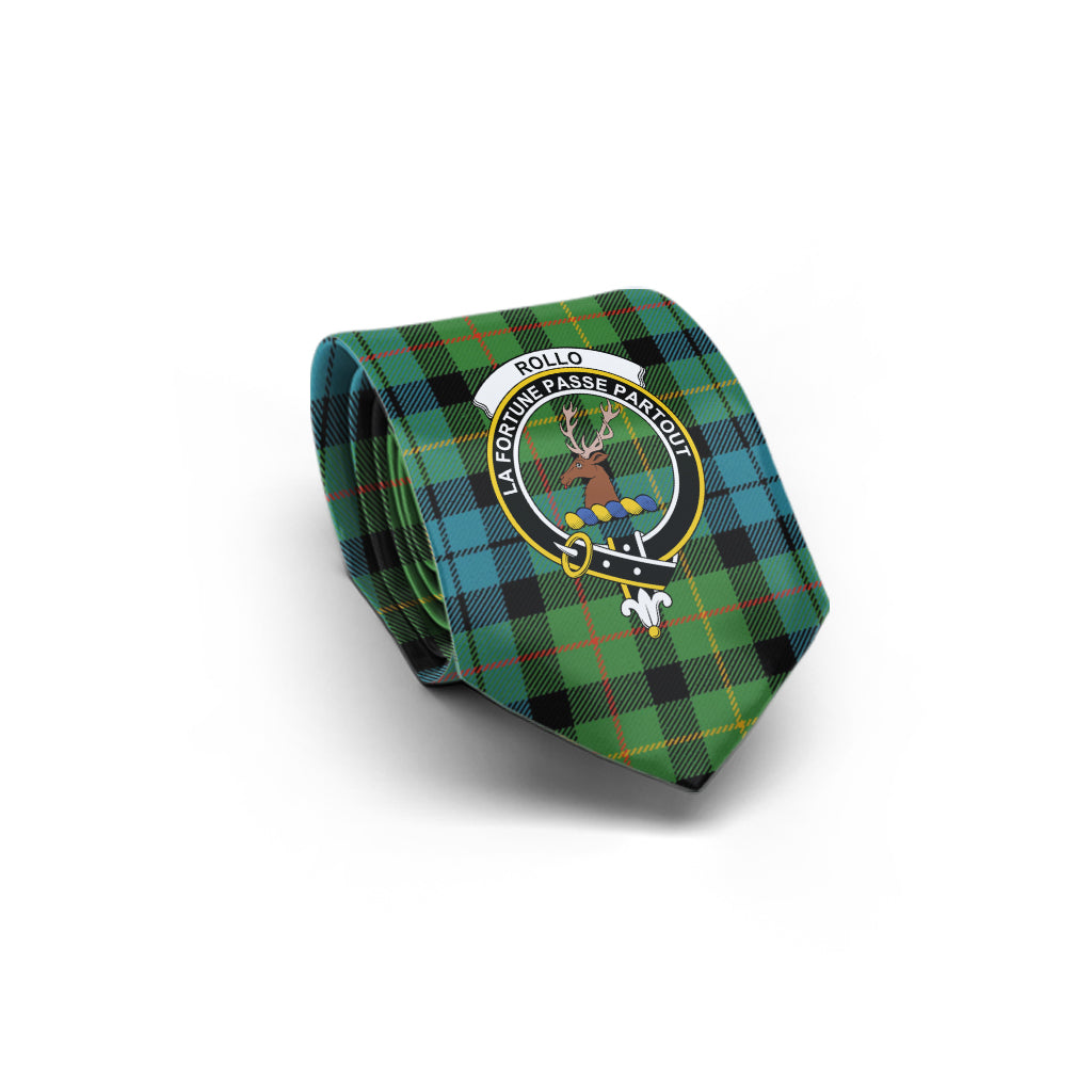 Rollo Ancient Tartan Classic Necktie with Family Crest - Tartan Vibes Clothing