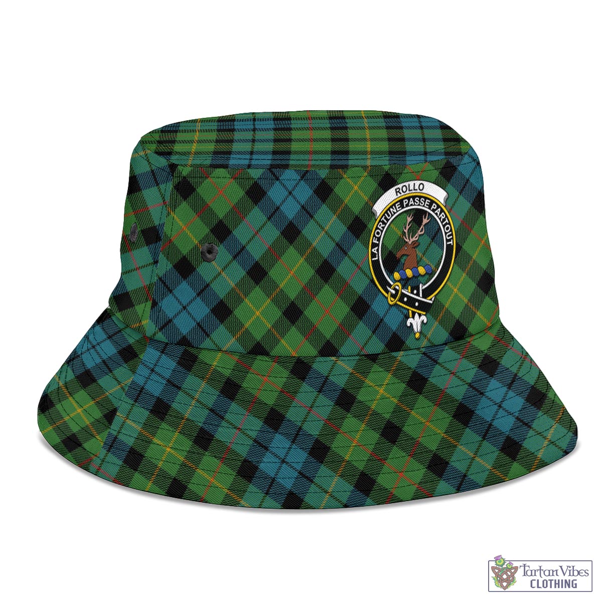 Tartan Vibes Clothing Rollo Ancient Tartan Bucket Hat with Family Crest