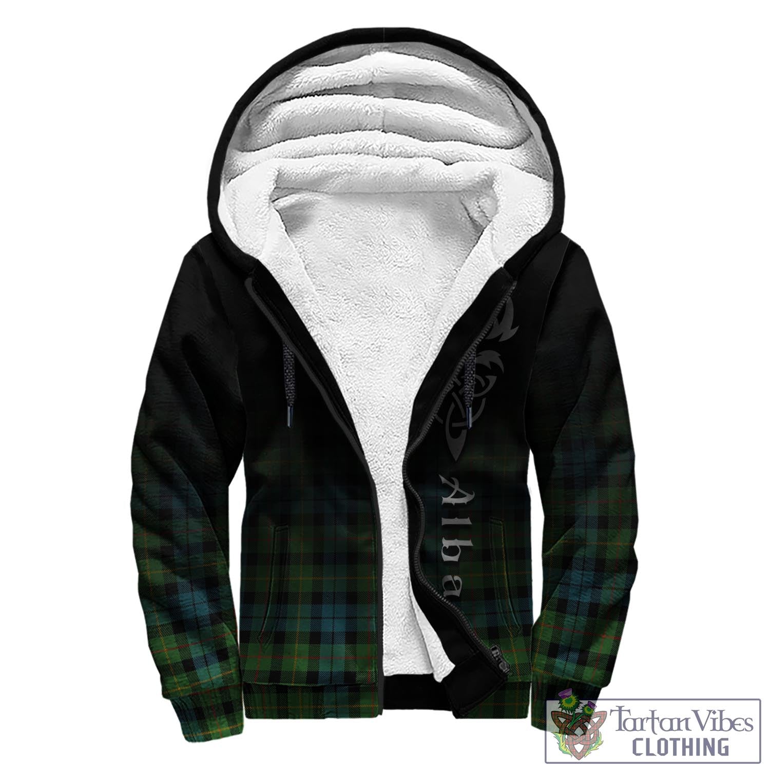 Tartan Vibes Clothing Rollo Ancient Tartan Sherpa Hoodie Featuring Alba Gu Brath Family Crest Celtic Inspired