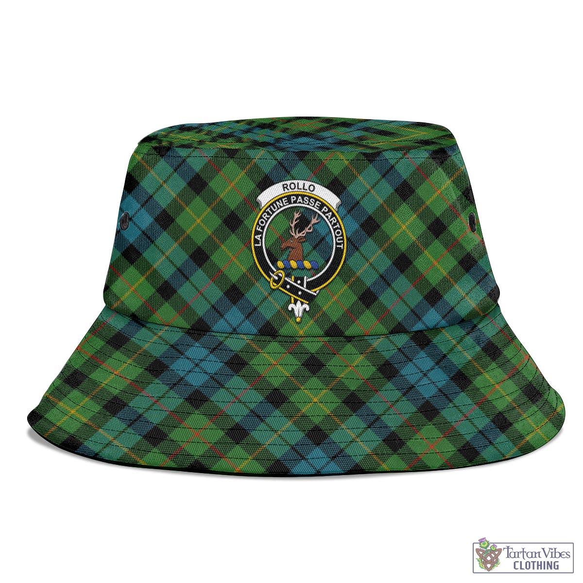 Tartan Vibes Clothing Rollo Ancient Tartan Bucket Hat with Family Crest