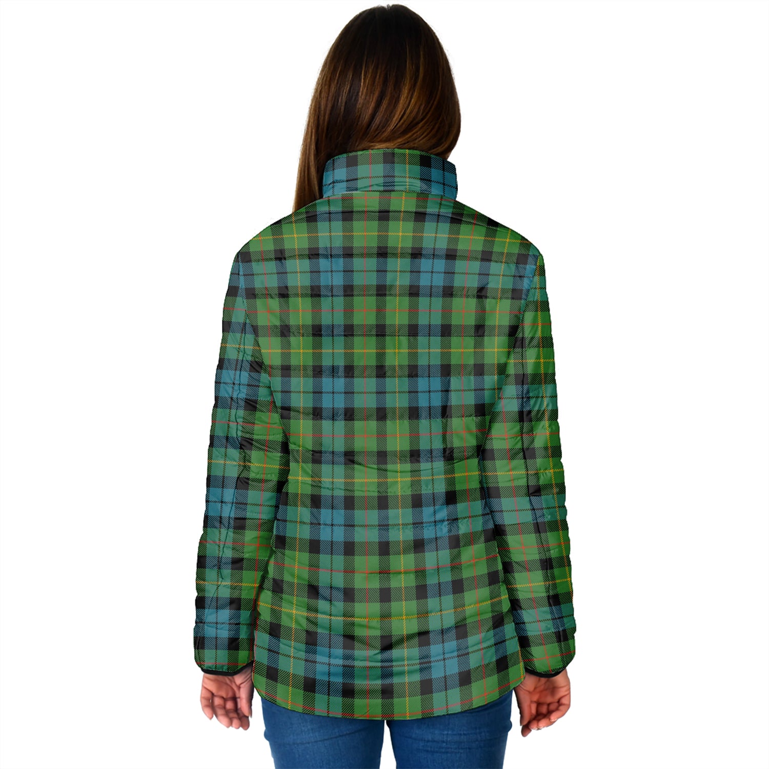 Rollo Ancient Tartan Padded Jacket with Family Crest - Tartan Vibes Clothing