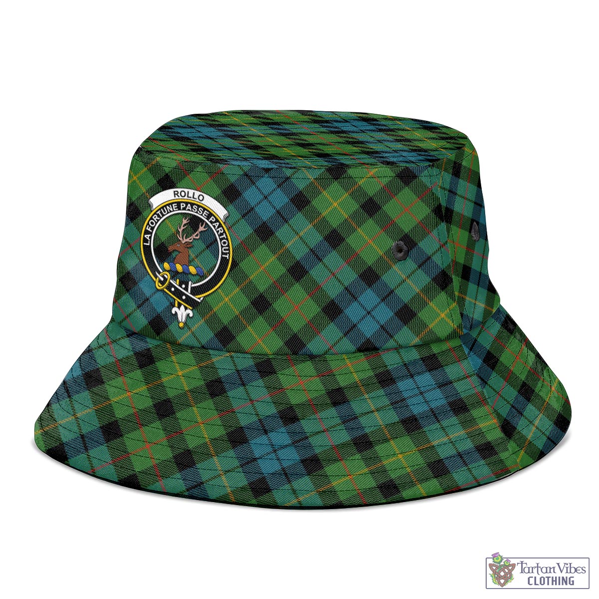 Tartan Vibes Clothing Rollo Ancient Tartan Bucket Hat with Family Crest