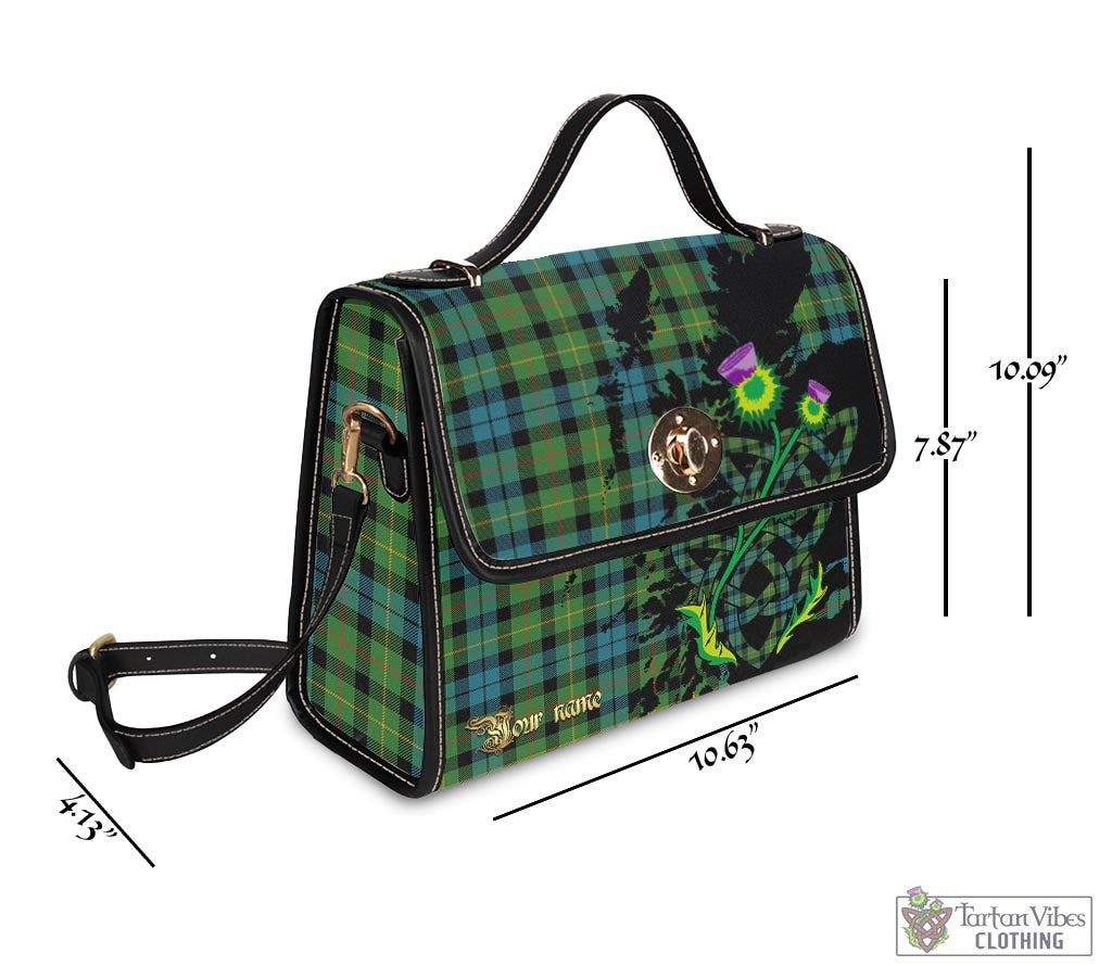 Tartan Vibes Clothing Rollo Ancient Tartan Waterproof Canvas Bag with Scotland Map and Thistle Celtic Accents