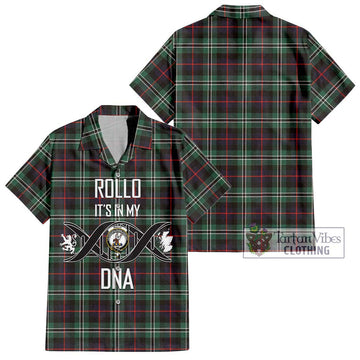 Rollo Hunting Tartan Short Sleeve Button Shirt with Family Crest DNA In Me Style