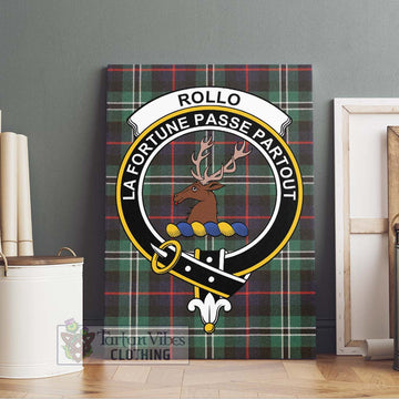 Rollo Hunting Tartan Canvas Print Wall Art with Family Crest