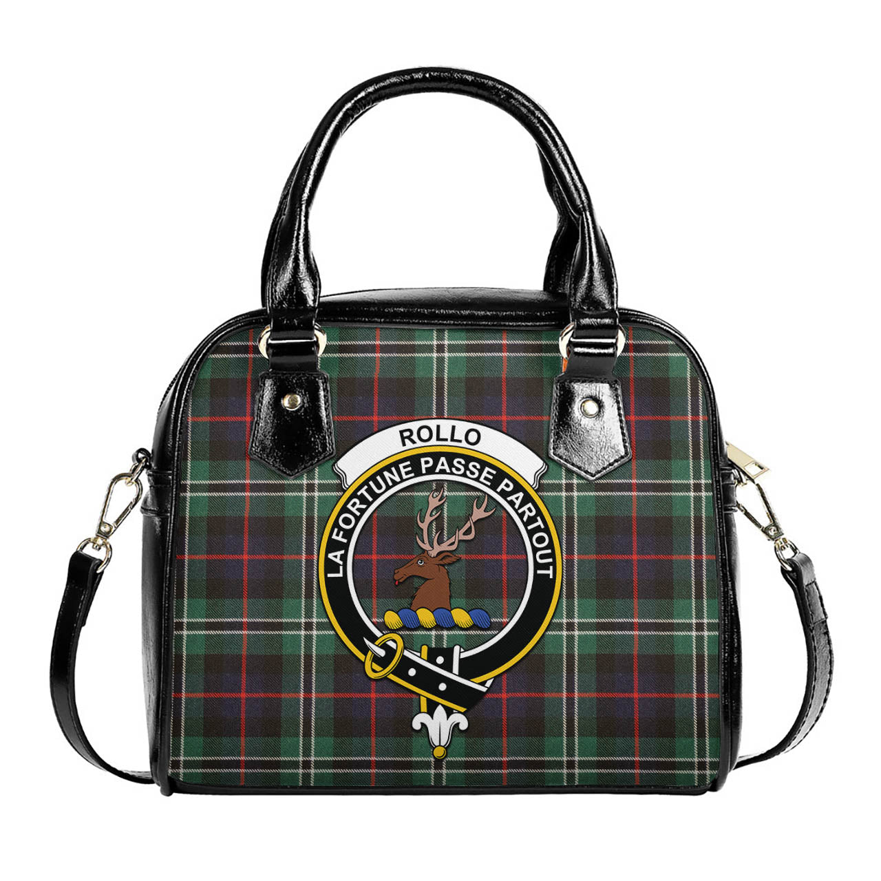 Rollo Hunting Tartan Shoulder Handbags with Family Crest One Size 6*25*22 cm - Tartanvibesclothing