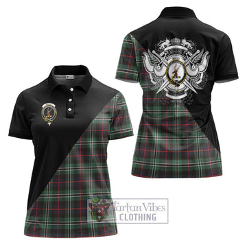 Rollo Hunting Tartan Women's Polo Shirt with Family Crest and Military Logo Style