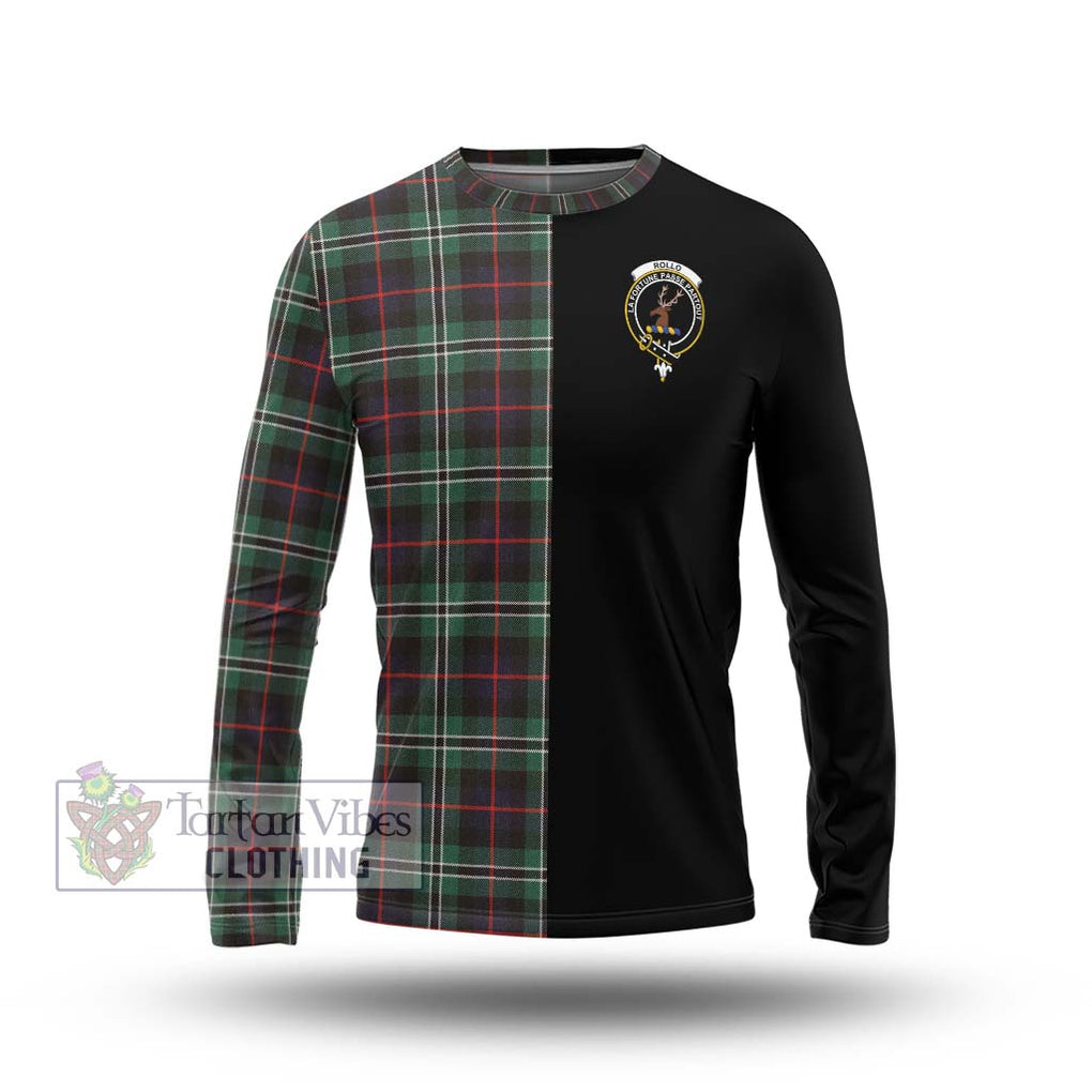 Rollo Hunting Tartan Long Sleeve T-Shirt with Family Crest and Half Of Me Style Unisex - Tartanvibesclothing Shop