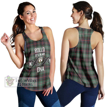 Rollo Hunting Tartan Women's Racerback Tanks with Family Crest DNA In Me Style