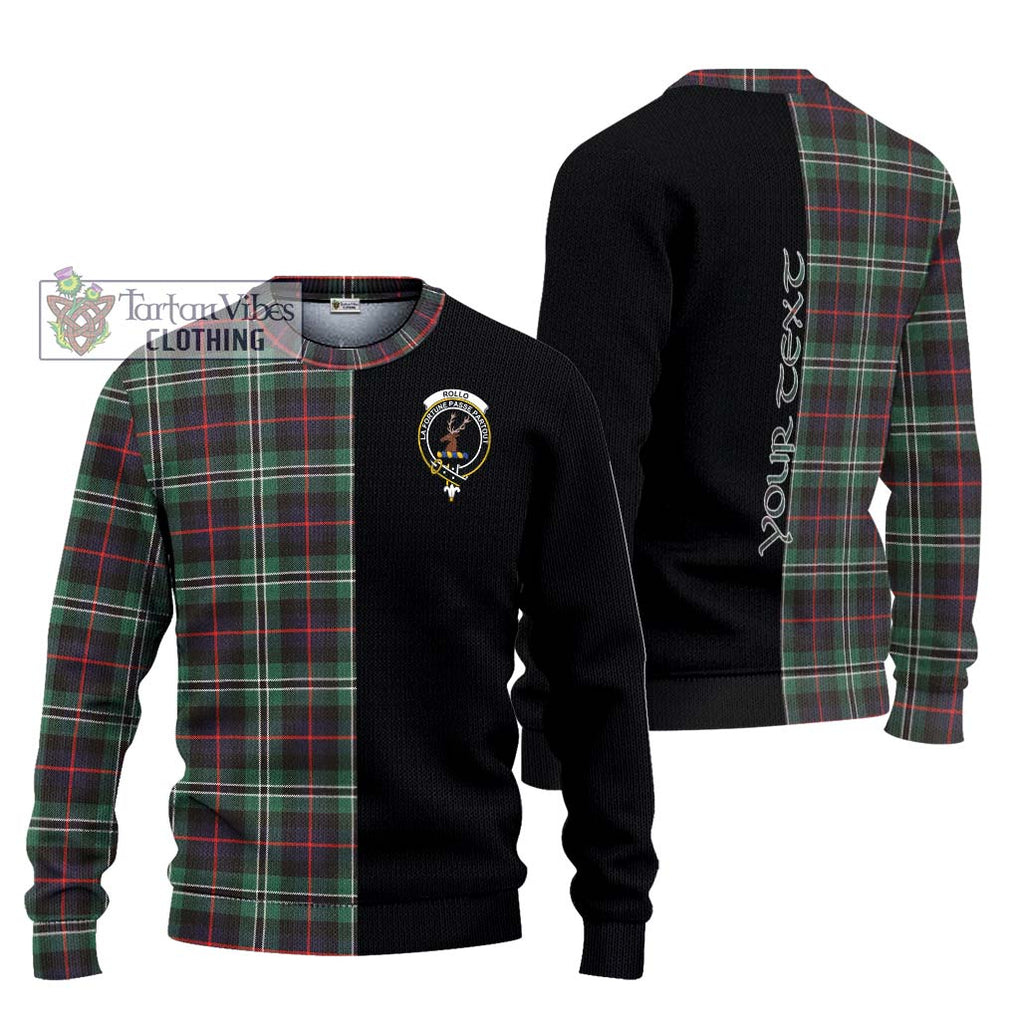 Rollo Hunting Tartan Knitted Sweater with Family Crest and Half Of Me Style Unisex - Tartanvibesclothing Shop