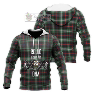 Rollo Hunting Tartan Knitted Hoodie with Family Crest DNA In Me Style