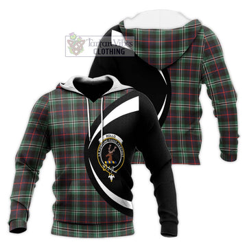 Rollo Hunting Tartan Knitted Hoodie with Family Crest Circle Style