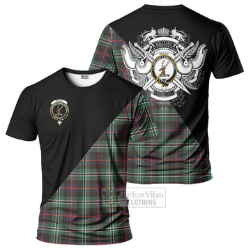 Rollo Hunting Tartan T-Shirt with Family Crest and Military Logo Style