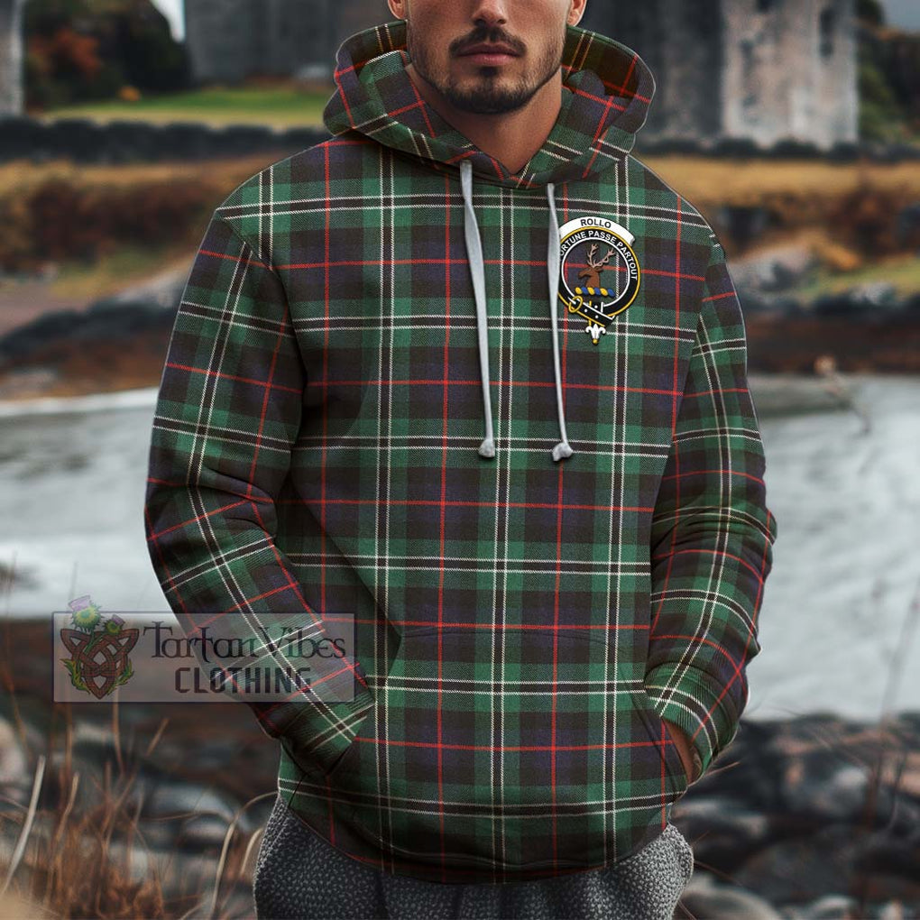 Rollo Hunting Tartan Cotton Hoodie with Family Crest Pullover Hoodie XS - Tartan Vibes Clothing