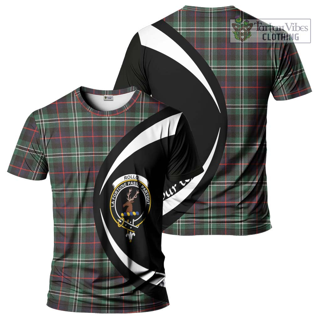 Tartan Vibes Clothing Rollo Hunting Tartan T-Shirt with Family Crest Circle Style