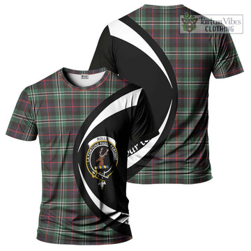 Rollo Hunting Tartan T-Shirt with Family Crest Circle Style