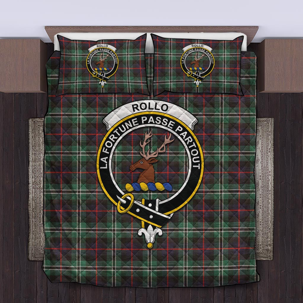 Rollo Hunting Tartan Quilt Bed Set with Family Crest Twin - Tartan Vibes Clothing