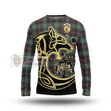 Rollo Hunting Tartan Long Sleeve T-Shirt with Family Crest Celtic Wolf Style