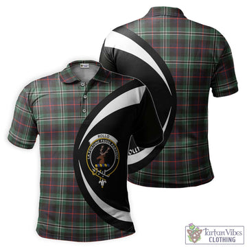 Rollo Hunting Tartan Men's Polo Shirt with Family Crest Circle Style