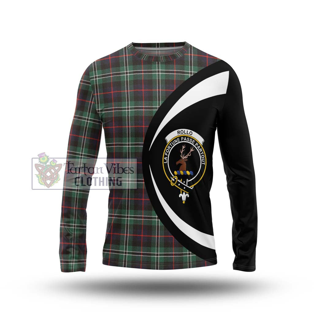 Rollo Hunting Tartan Long Sleeve T-Shirt with Family Crest Circle Style Unisex - Tartan Vibes Clothing