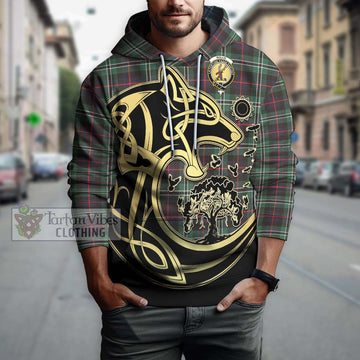 Rollo Hunting Tartan Hoodie with Family Crest Celtic Wolf Style