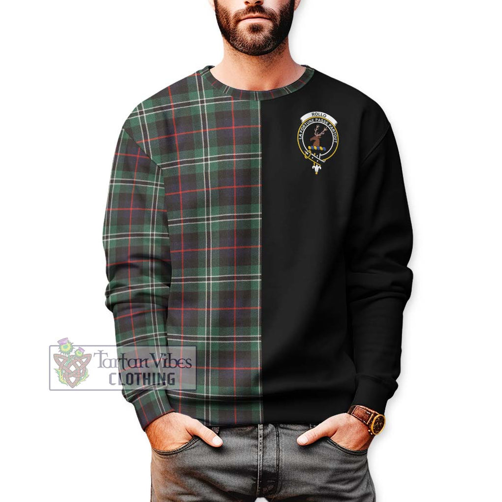 Rollo Hunting Tartan Sweatshirt with Family Crest and Half Of Me Style Unisex - Tartanvibesclothing Shop