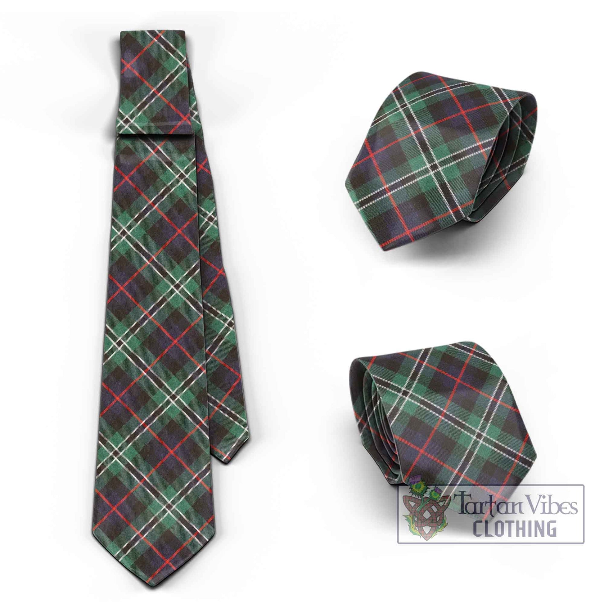 Tartan Vibes Clothing Rollo Hunting Tartan Classic Necktie Cross Style