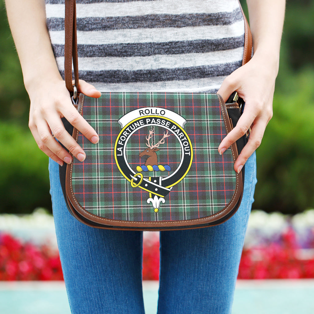 Rollo Hunting Tartan Saddle Bag with Family Crest One Size - Tartan Vibes Clothing