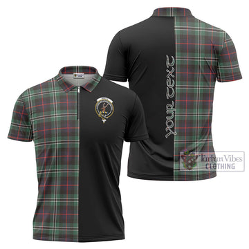 Rollo Hunting Tartan Zipper Polo Shirt with Family Crest and Half Of Me Style