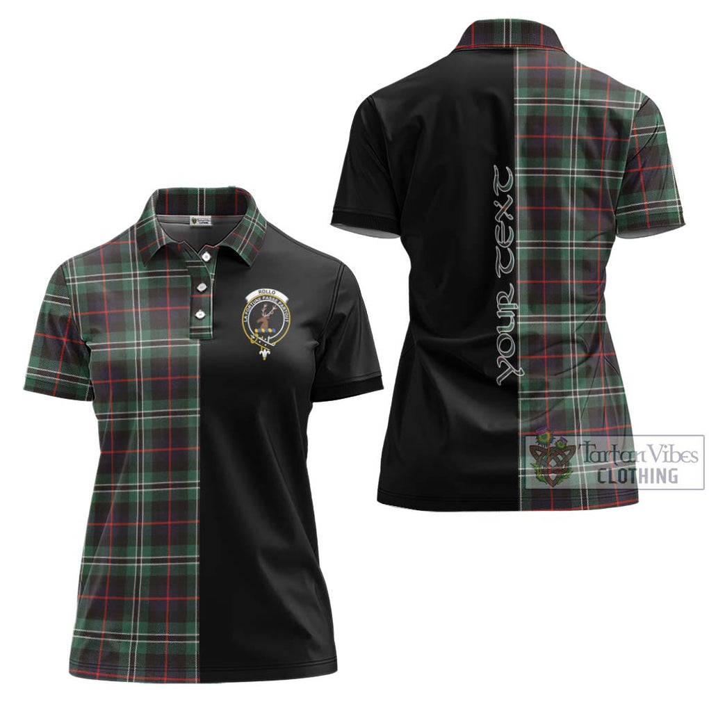 Rollo Hunting Tartan Women's Polo Shirt with Family Crest and Half Of Me Style Women - Tartanvibesclothing Shop