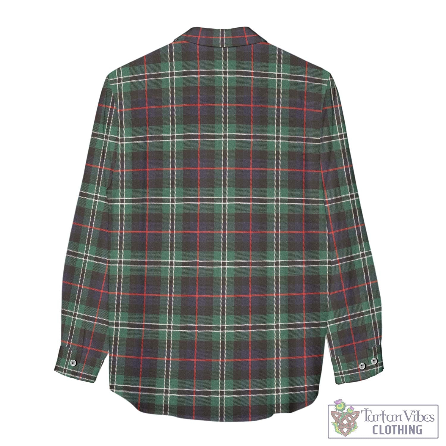 Tartan Vibes Clothing Rollo Hunting Tartan Womens Casual Shirt with Family Crest