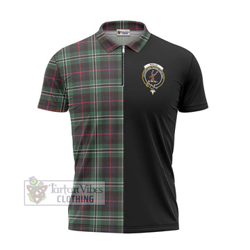 Rollo Hunting Tartan Zipper Polo Shirt with Family Crest and Half Of Me Style