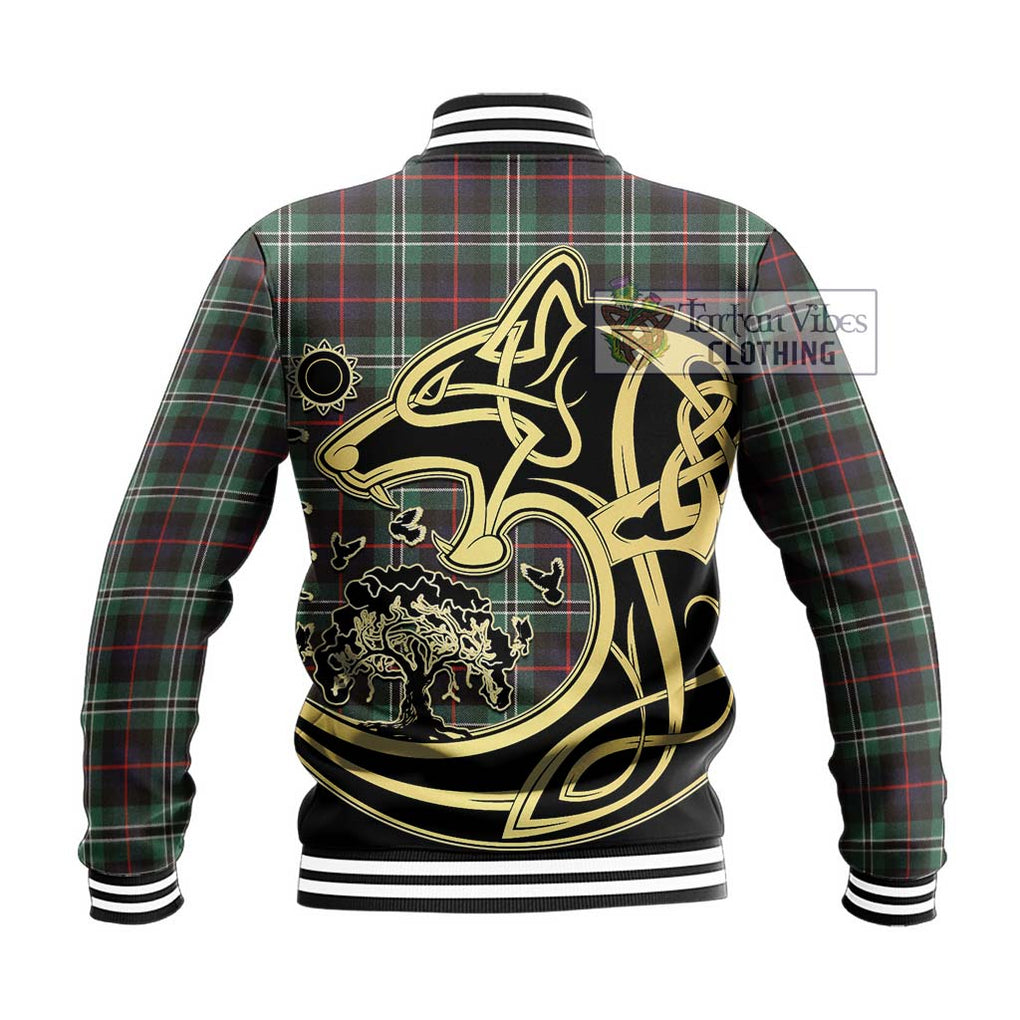 Rollo Hunting Tartan Baseball Jacket with Family Crest Celtic Wolf Style - Tartan Vibes Clothing