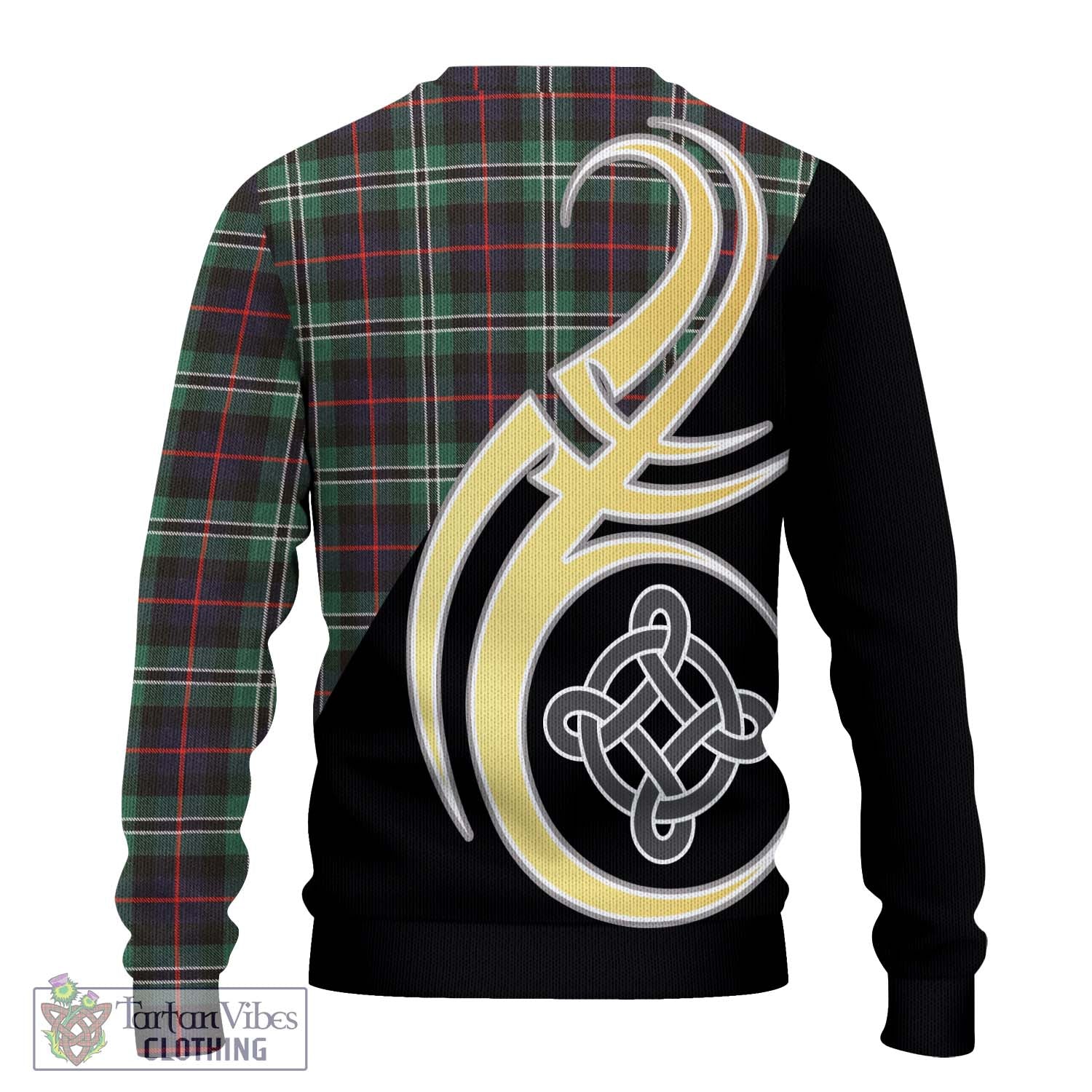 Rollo Hunting Tartan Knitted Sweater with Family Crest and Celtic Symbol Style - Tartan Vibes Clothing