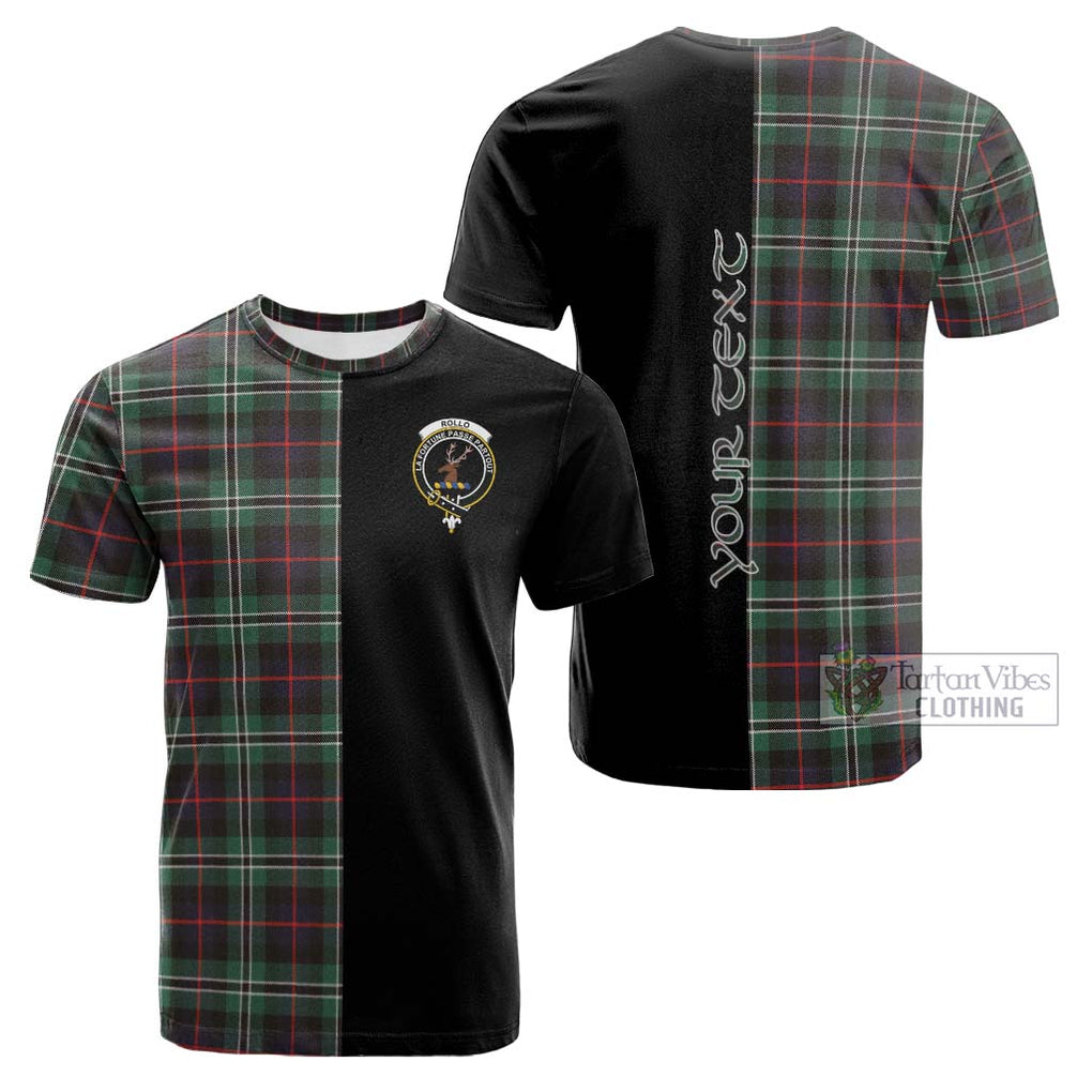 Tartan Vibes Clothing Rollo Hunting Tartan Cotton T-shirt with Family Crest and Half Of Me Style