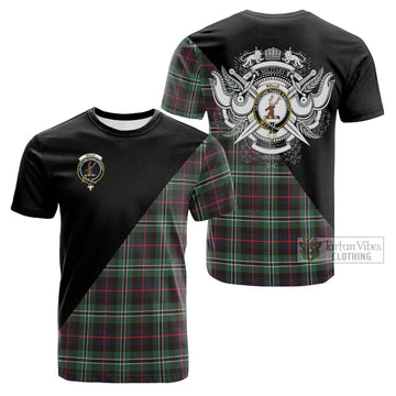 Rollo Hunting Tartan Cotton T-shirt with Family Crest and Military Logo Style