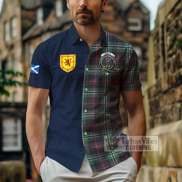 Rollo Hunting Tartan Short Sleeve Button Shirt Alba with Scottish Lion Royal Arm Half Style