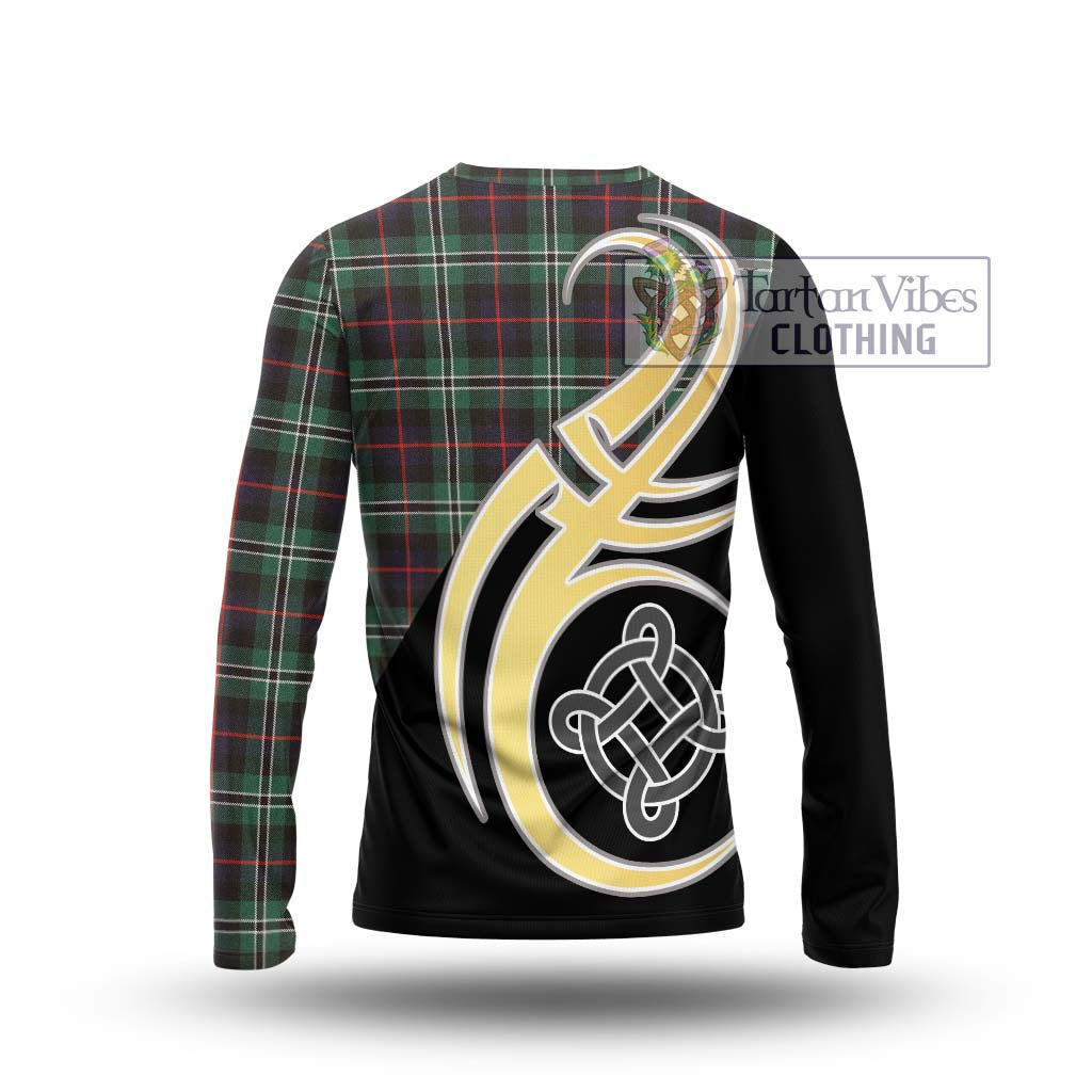 Rollo Hunting Tartan Long Sleeve T-Shirt with Family Crest and Celtic Symbol Style - Tartan Vibes Clothing