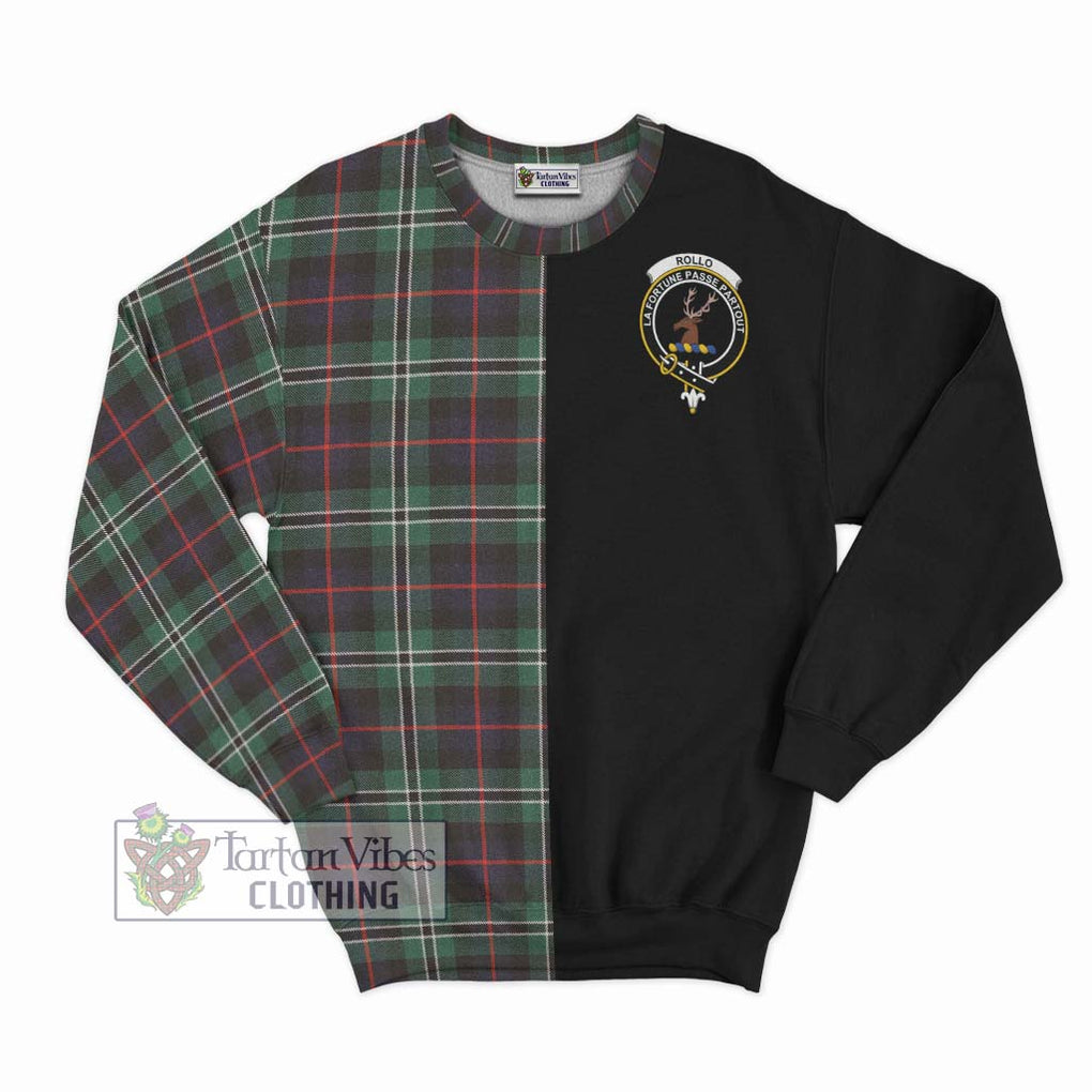 Rollo Hunting Tartan Sweatshirt with Family Crest and Half Of Me Style - Tartanvibesclothing Shop