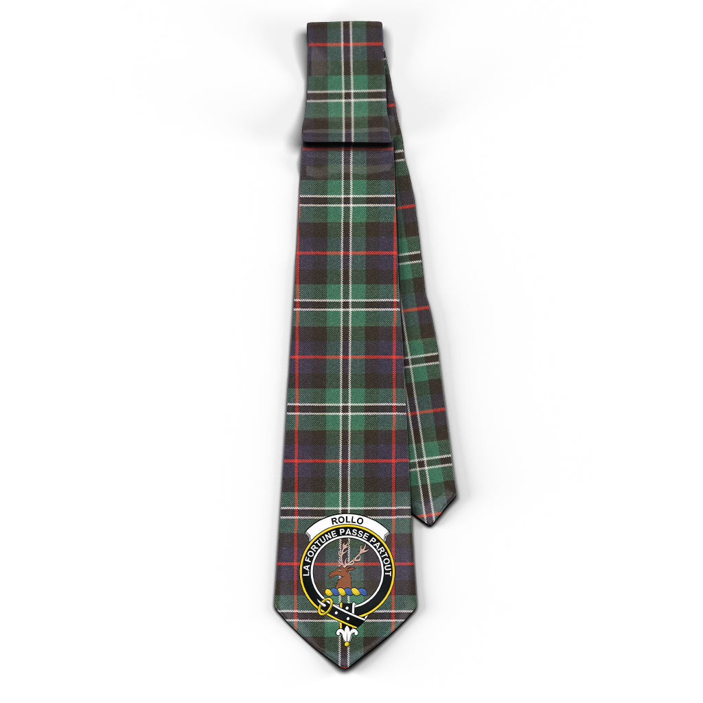 Rollo Hunting Tartan Classic Necktie with Family Crest - Tartan Vibes Clothing