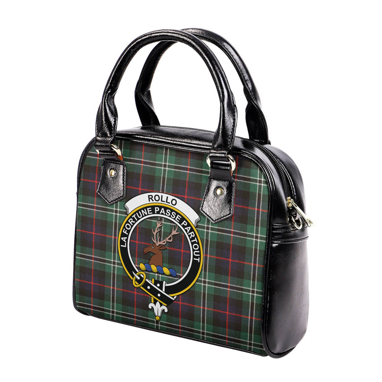 Rollo Hunting Tartan Shoulder Handbags with Family Crest - Tartanvibesclothing