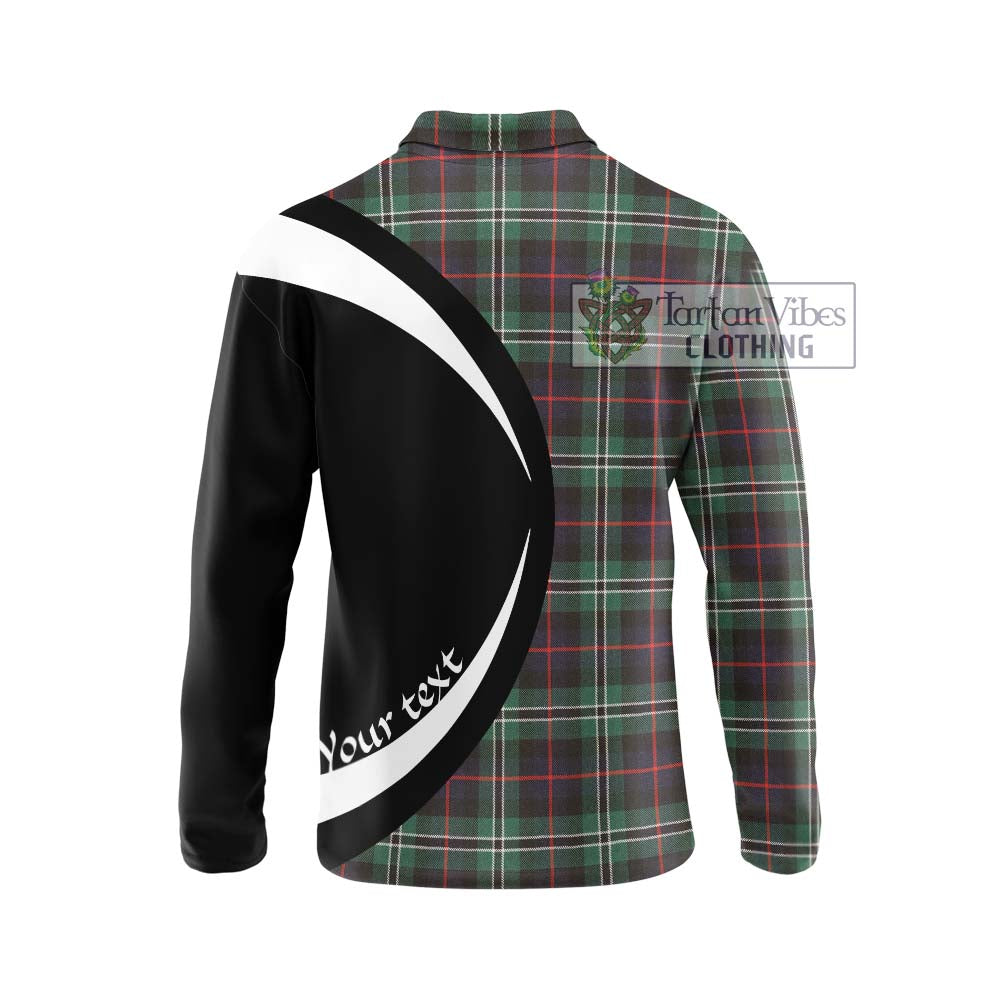 Rollo Hunting Tartan Long Sleeve Polo Shirt with Family Crest Circle Style - Tartan Vibes Clothing