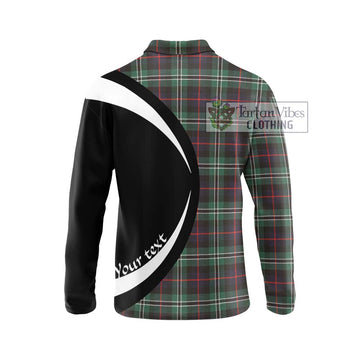 Rollo Hunting Tartan Long Sleeve Polo Shirt with Family Crest Circle Style