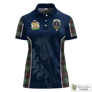 Rollo Hunting Tartan Women's Polo Shirt with Family Crest and Scottish Thistle Vibes Sport Style