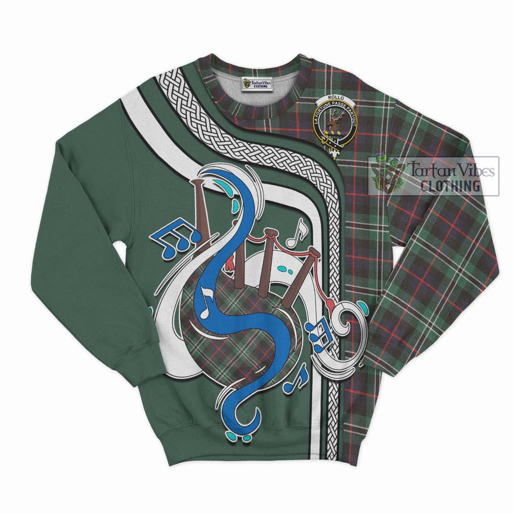 Tartan Vibes Clothing Rollo Hunting Tartan Sweatshirt with Epic Bagpipe Style