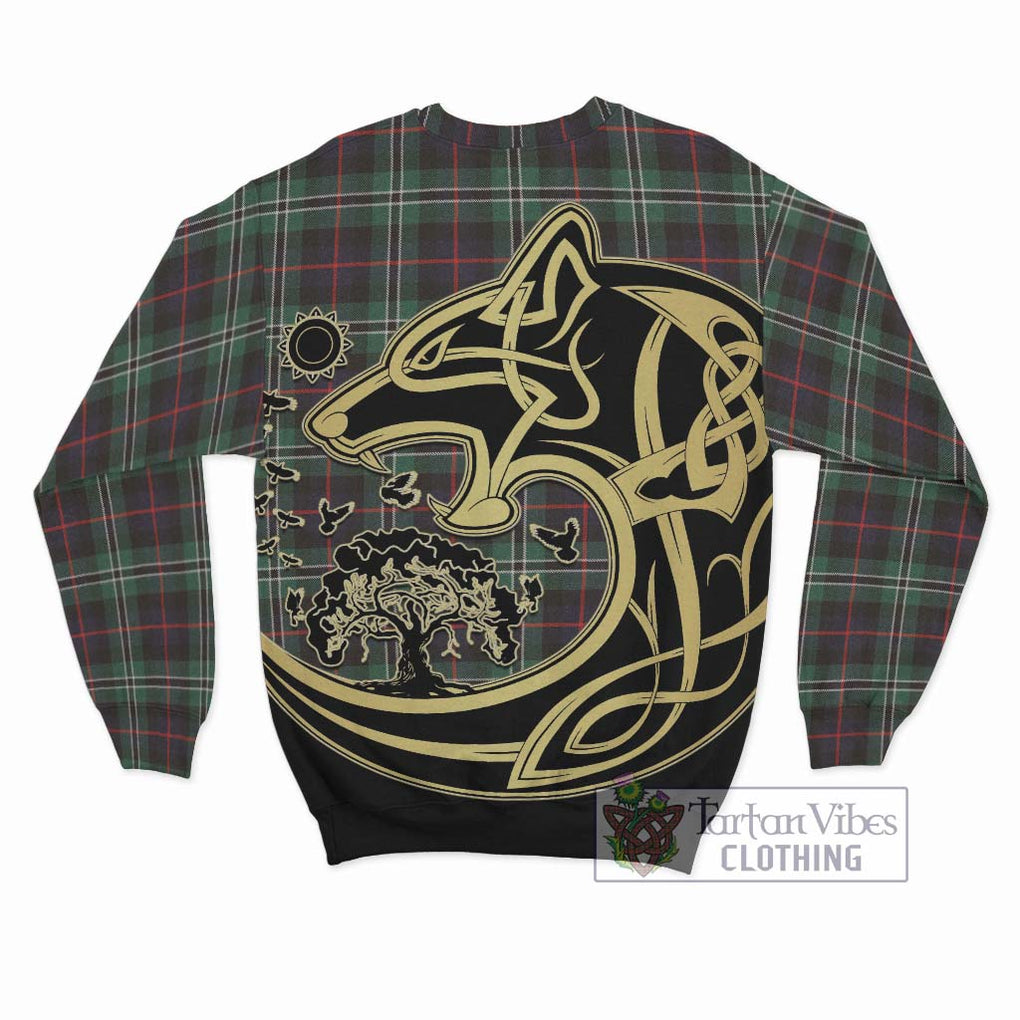 Rollo Hunting Tartan Sweatshirt with Family Crest Celtic Wolf Style - Tartan Vibes Clothing