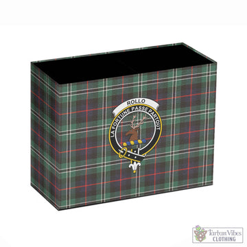 Rollo Hunting Tartan Pen Holder with Family Crest