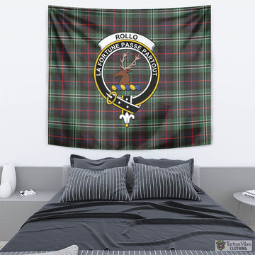 Rollo Hunting Tartan Tapestry Wall Hanging and Home Decor for Room with Family Crest